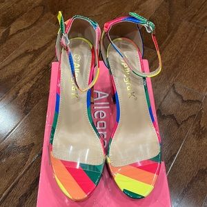 Brand new Allegra K rainbow heels size 7